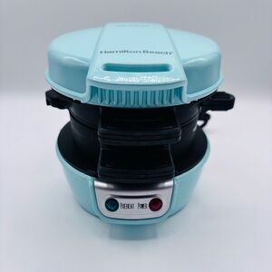 Hamilton Beach Sandwich Maker in Teal and Black